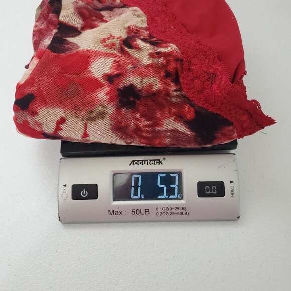 INC Womens Red Floral Lace Trim Side Tie Blouse Size M V Neck Whimsigoth Y2K - Picture 8 of 8